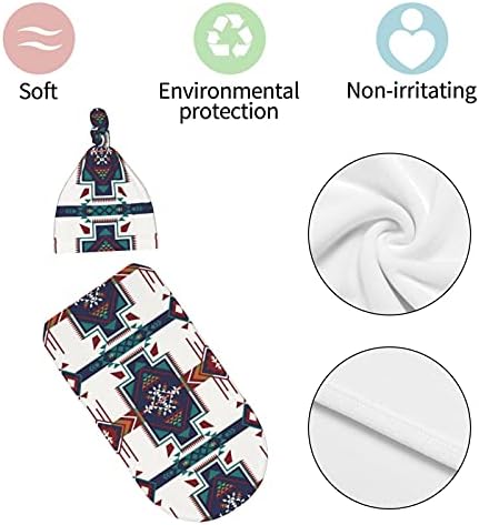 Osvbs Western Aztec Swaddle Blanket Beanie Set