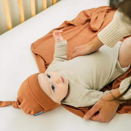GRSSDER Newborn Swaddle Blanket with Headband and Beanie Set 1