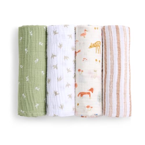 aden anais Muslin Swaddle 4 Pack Sage Woodland