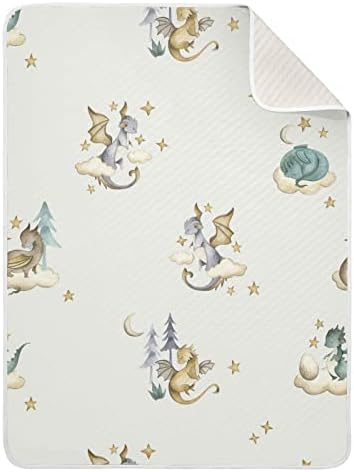 Dragon Baby Cotton Swaddle Blanket - 30x40 Inches Lightweight Soft Blanket for Infants