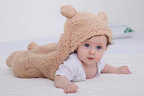 XMWEALTHY Plush Swaddle Blanket Brown for Newborn Babies