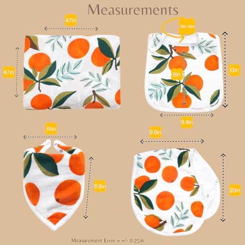 ZandH Global 4pc Clementine Muslin Swaddle Set