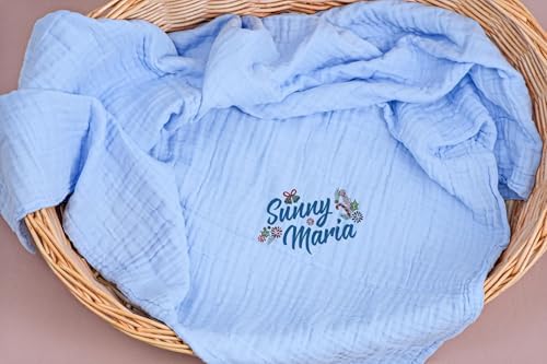 Personalized Muslin Swaddle Blanket - Beige