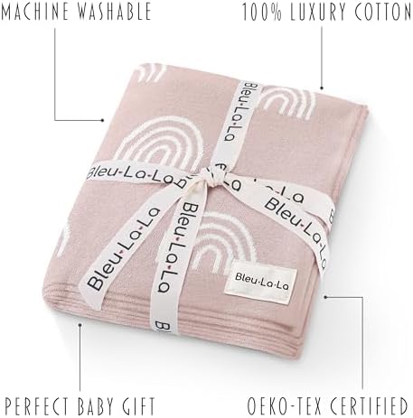 Bleu La La Knit Baby Swaddle Blanket - Rainbow Pink