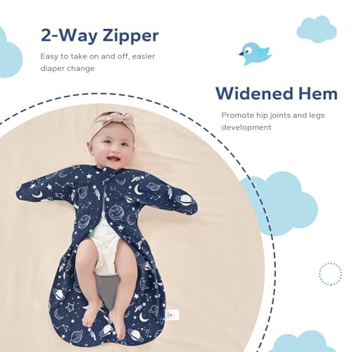 ZIGJOY Shark-Fin Transition Swaddle - 10 Tog 3-6 Months Soft Cotton