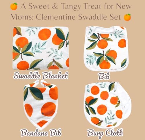 ZandH Global 4pc Clementine Muslin Swaddle Set