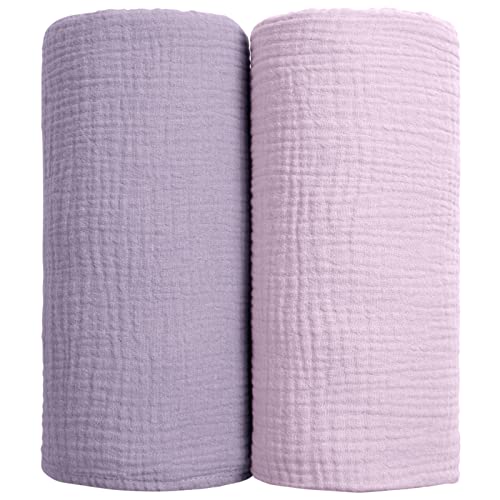 Lulumoon Muslin Swaddle Blanket 2Pack Purple