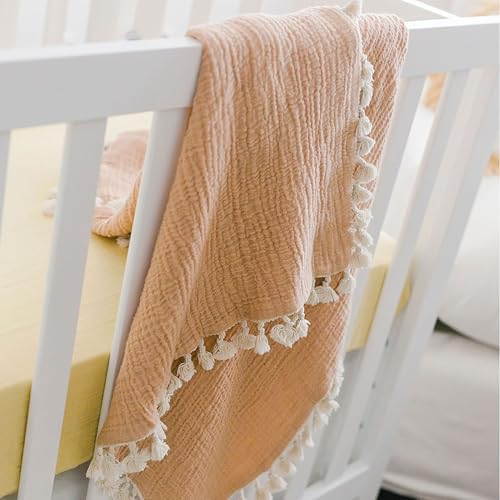 Crane Baby 6-Layer Muslin Swaddle Blanket Copper 30 X 40