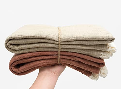 CHUNGEL Cotton Muslin Swaddle Blanket with Tassel
