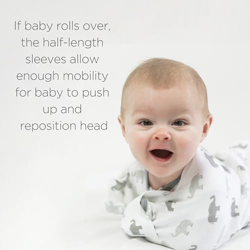 Amazing Baby Transitional Swaddle Sack - Tiny Elephants Medium 3-6 Months