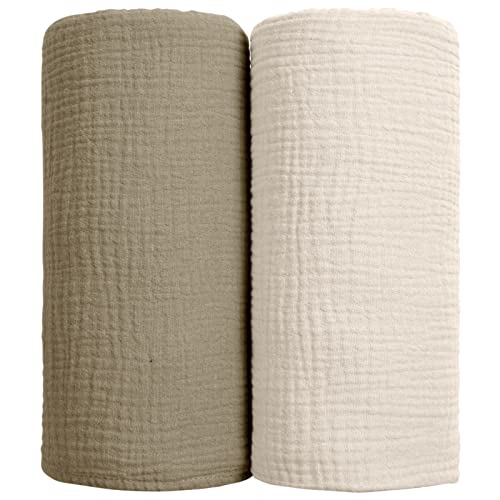 Lulumoon Muslin Swaddle Blanket 2 Pack - Soft Cotton Baby Blanket