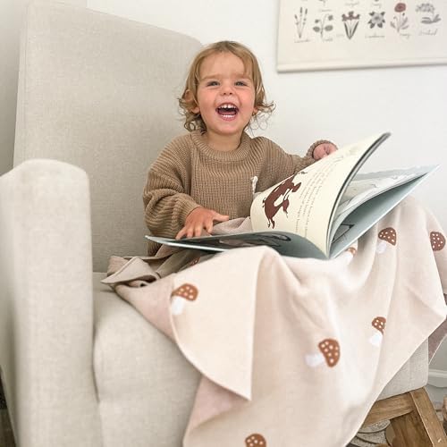 Bleu La La Mushroom Swaddle Blanket for Newborns
