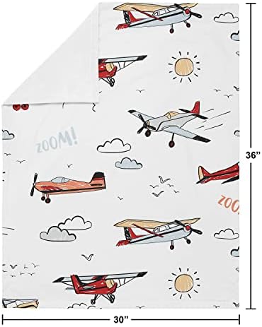 Sweet Jojo Designs Vintage Airplane Swaddle Blanket