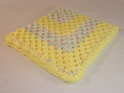 Handmade 4 Babies Cozy Baby Blanket - Yellow and Baby Print