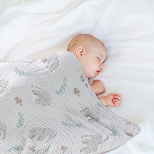 HardNok Ultra Soft Muslin Baby Blanket - Forest Elephant Design