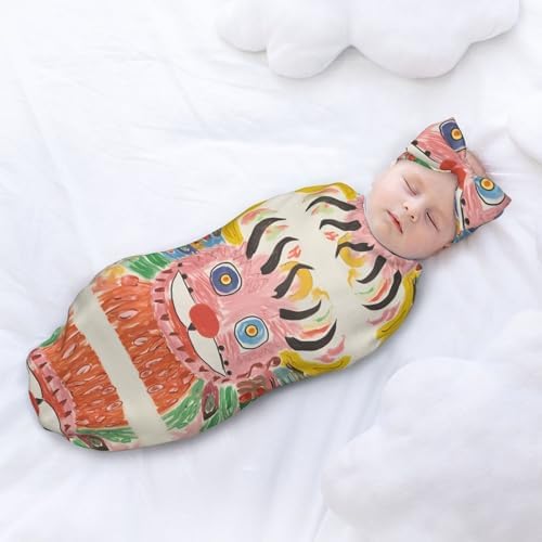 WZYCWB Handmade Picture Swaddle Blanket Set with Headband