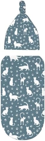 Muishi Newborn Swaddle Blanket Hat Set for Baby