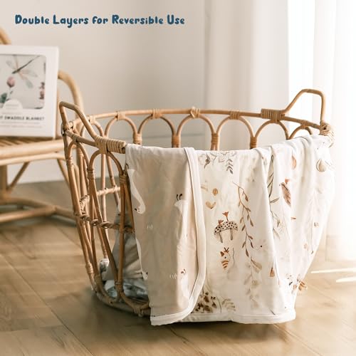 GRSSDER Super Soft Baby Swaddle Blanket with Cute Duck Print