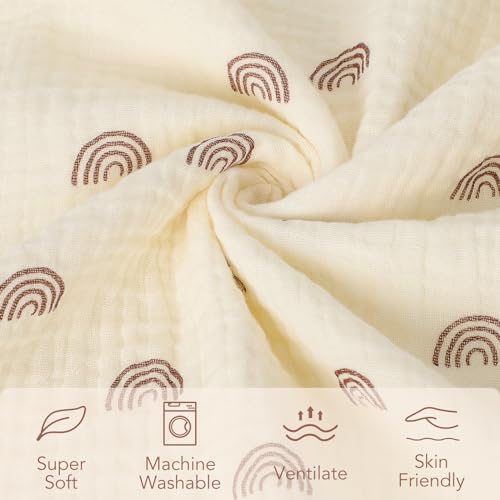 Knirose Reversible Muslin Swaddling Blanket for Newborn Babies