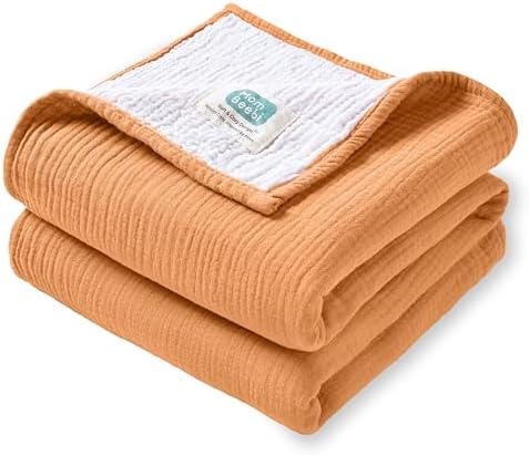 Mom Beebi Muslin Baby Blanket 37x37 Camel