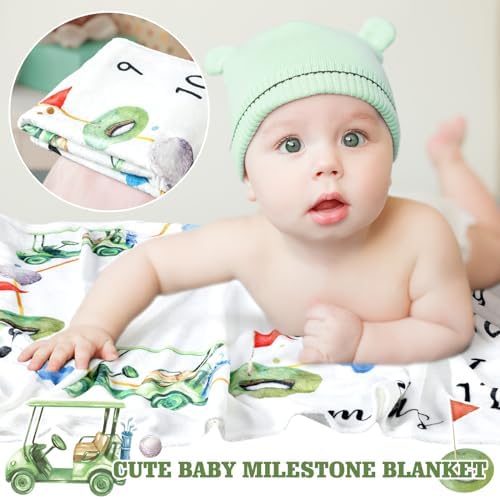 Mindsoft Golf Print Monthly Milestone Blanket