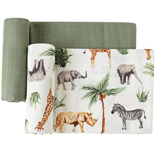 LifeTree Muslin Swaddle Blanket - 47 x 47 Bamboo-Cotton Blend