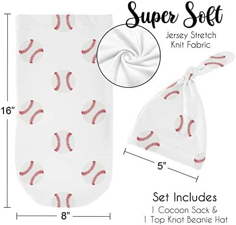 Sweet Jojo Baseball Baby Boy Sleep Sack and Beanie 2pc Set