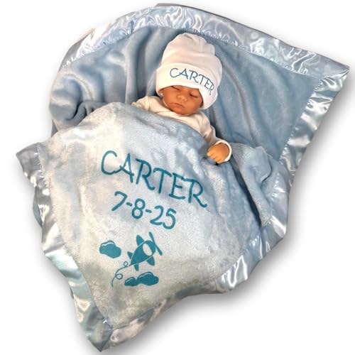 Custom Catch Personalized Baby Blanket - Blue or Pink 1