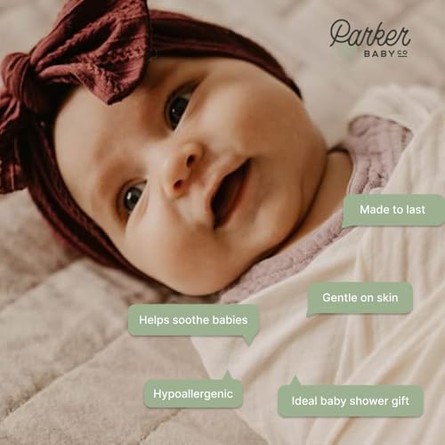 Parker Baby Co Muslin Swaddle Blankets - Rose Set Pack of 3 1