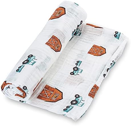 LollyBanks Farm Print Swaddle Blankets 47x47 Inches 3-Pack
