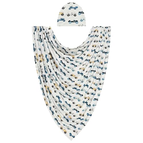 Posh Peanut Enzo Swaddle Blanket Beanie Set - Extra Large Bamboo Fabric