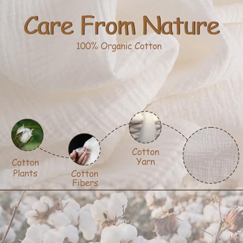 Breebleep Muslin Swaddle Blankets - 3 Pack White 47x47 Inch