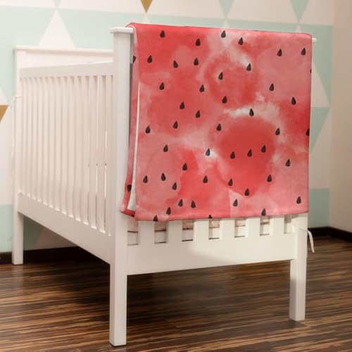 Watermelon Pattern Flannel Baby Blanket for All Seasons