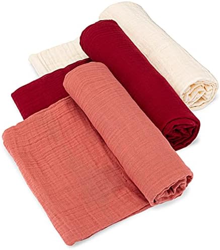 Parker Baby Co Muslin Swaddle Blankets - Rose Set Pack of 3 1