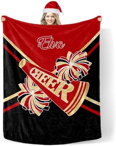 Custom Blanket with Name Cheer Red 30x40 Inch Swaddling Blanket