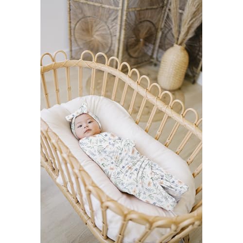 Konssy Baby Girl Swaddle Blanket with Headband Set
