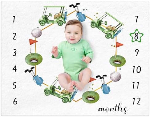 Mindsoft Golf Print Monthly Milestone Blanket
