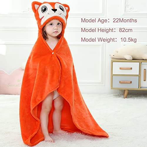 MICHLEY Baby Hooded Swaddling Blanket with Fox Design