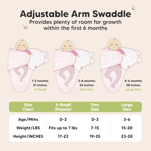KeaBabies 3-Pack Organic Baby Sleep Sacks - Blossom L