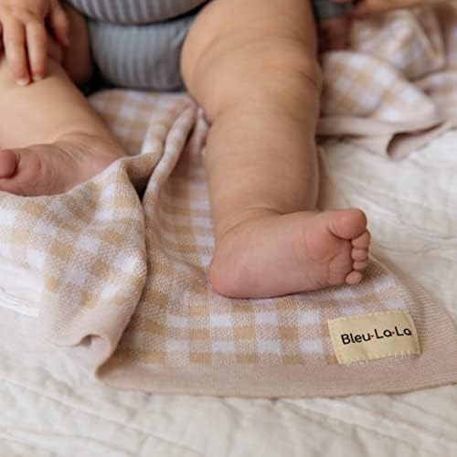 Bleu La La Checkered Swaddle Blanket - 100 Soft Cotton