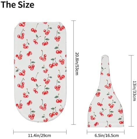 Small Red Cherries Swaddle Blanket Hat Set for Newborns