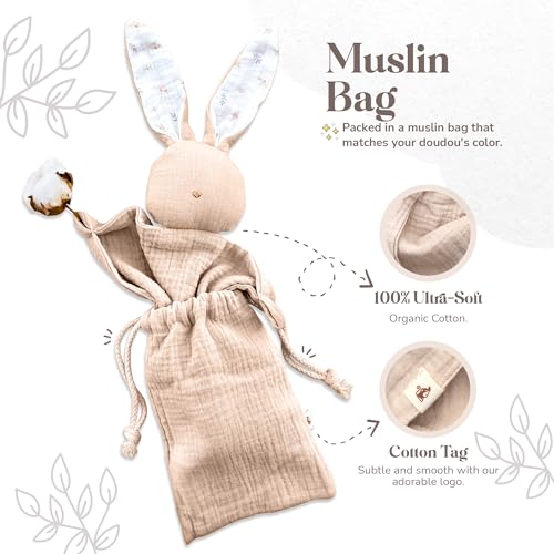 Mikito Organic Cotton Baby Muslin Lovey Bunny