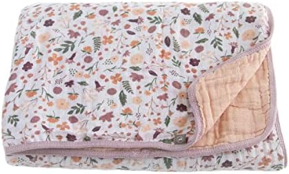RED ROVR Organic Cotton Muslin Blanket - 30 x 40 Mauve Meadow