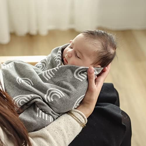 Bleu La La Knit Baby Swaddle Blanket - Rainbow Pink