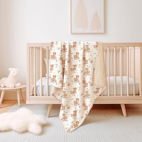 Konssy Muslin Baby Blanket Deer Pattern 40x36