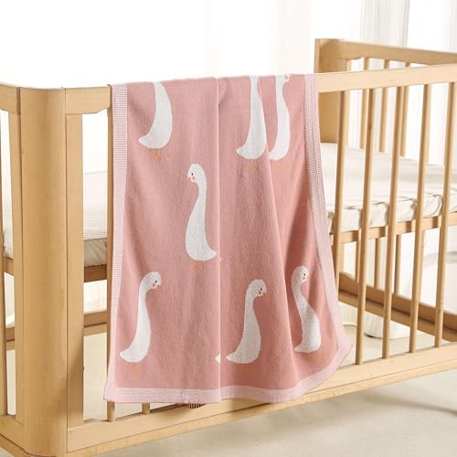 Loyfoky Baby Blanket 100 Cotton Swaddle 40x30in Pink