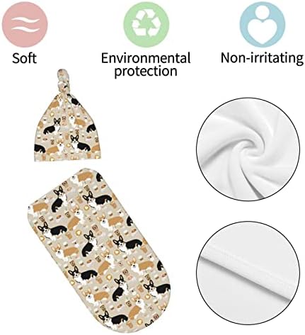 Norchzi Swaddle Blanket with Hat Set for Newborns 1