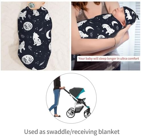 Boho Wolf Newborn Swaddle Blanket Hat Set