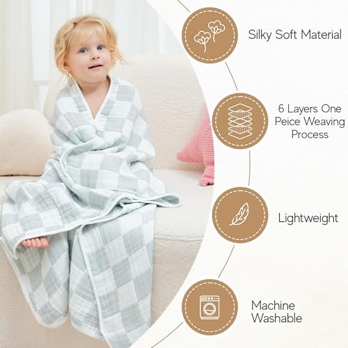 Ultra Soft Muslin Baby Blanket 43x43 Inches