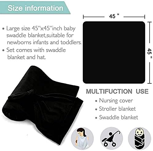 OWLOWLA Swaddle Blanket Hat Set for Newborns